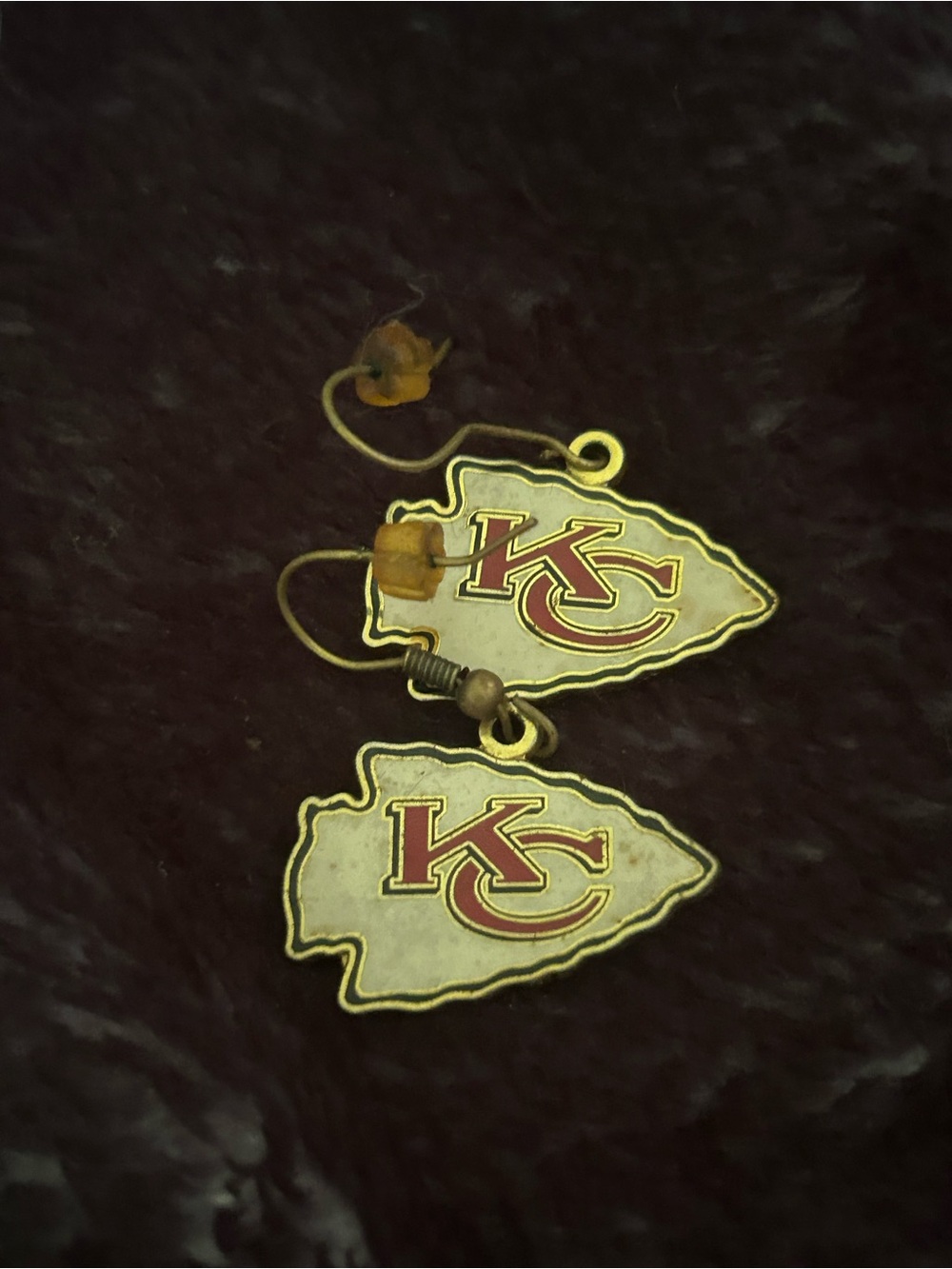 Vintage Kansas City Chiefs wire earrings